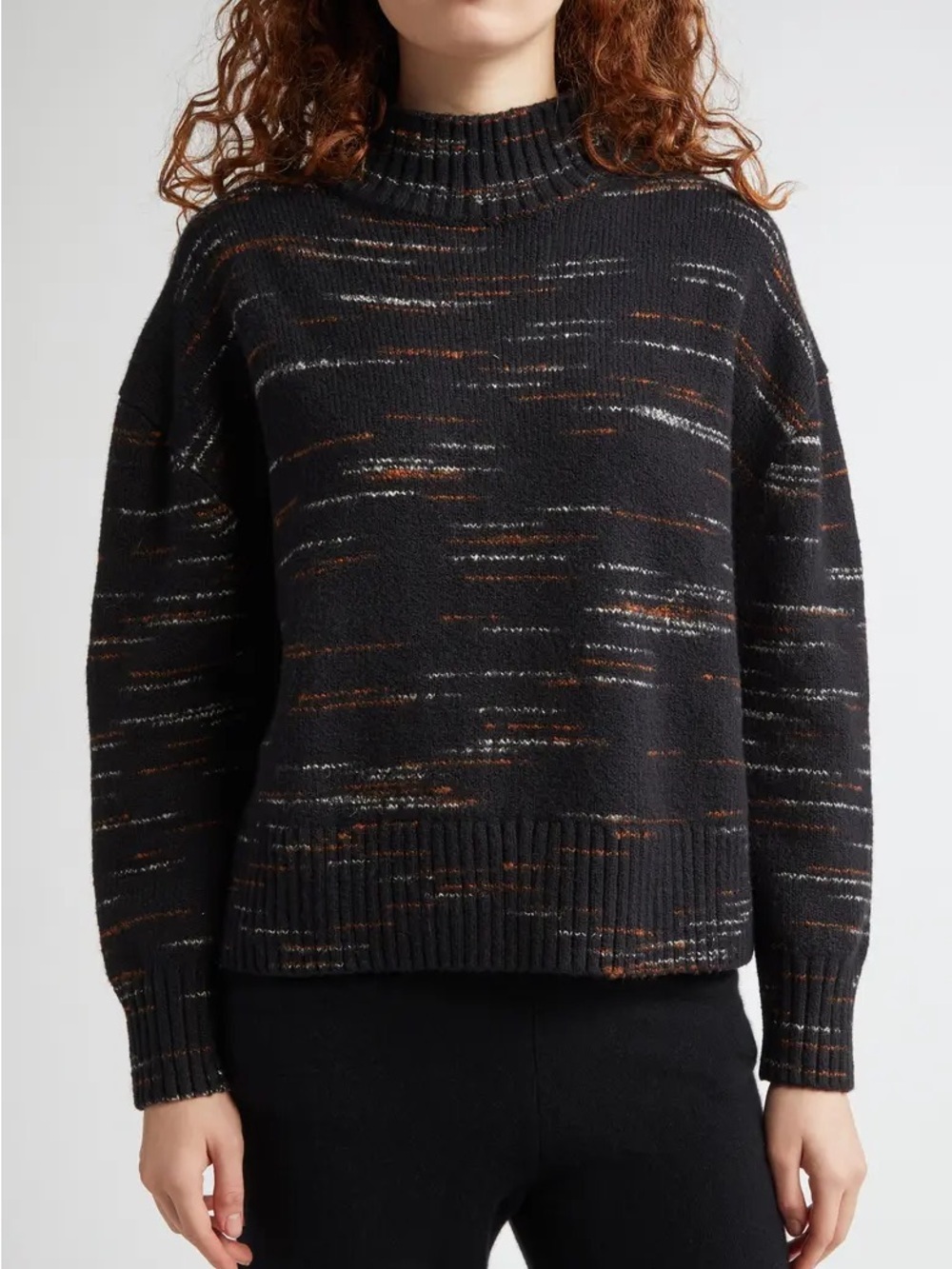 MARGARET O'LEARY Patisserie Mock Neck Cotton Blend Sweater - Size Small